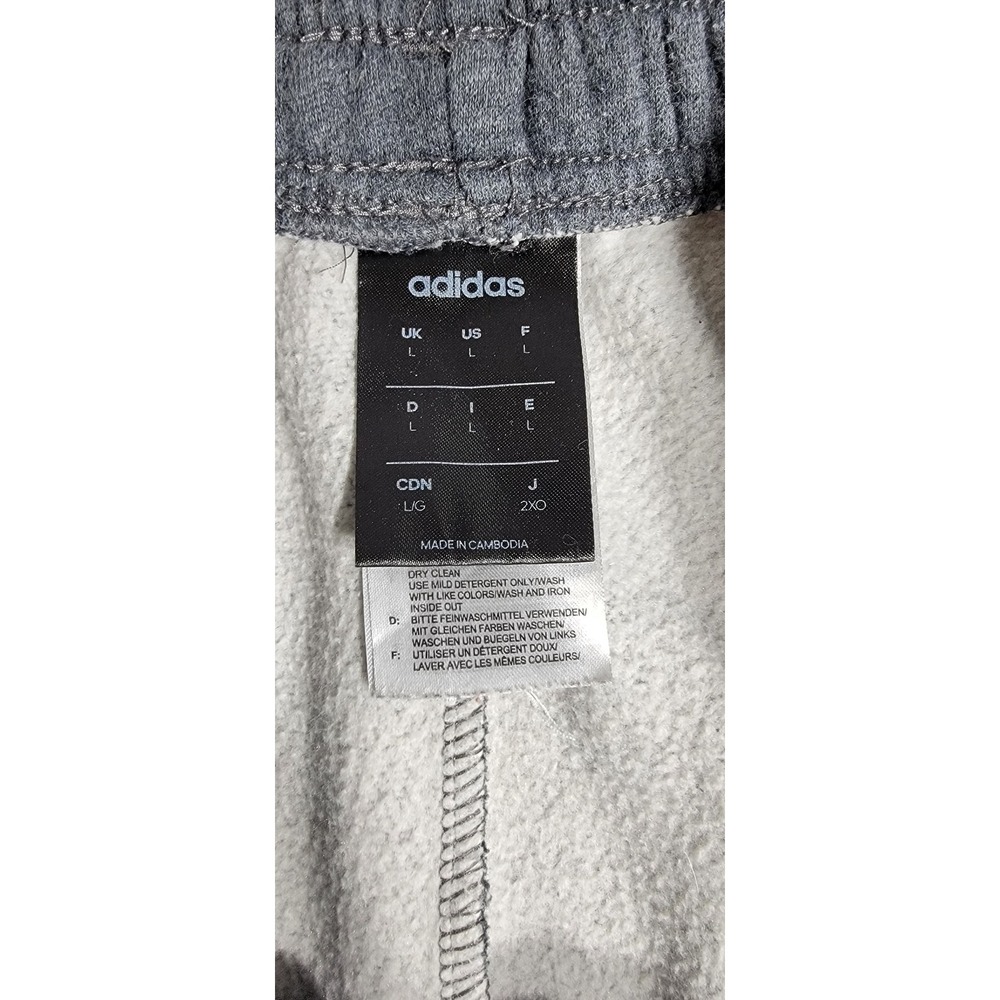 Adidas Mens Dark Gray Heather 3-Stripe Jogger Sweatpants Logo Graphic Size L - Picture 3 of 5